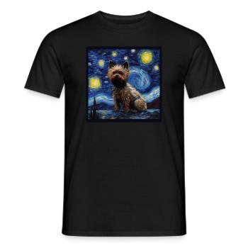 Cairn Terrier Nuit étoilée - T-shirt homme - noir - Devant - AI Model Male 178 light (178cm)