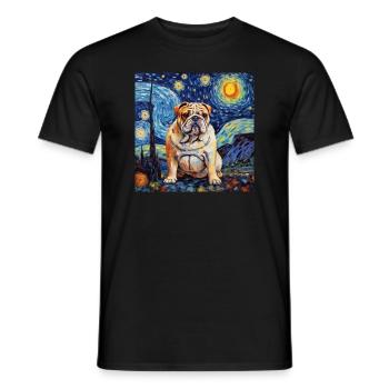 English Bulldog Sternennacht - Männer T-Shirt - Schwarz - Vorne - AI Model Male 178 light (178cm)