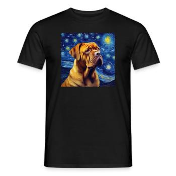 Bordeauxdogge Sternennacht - Männer T-Shirt - Schwarz - Vorne - AI Model Male 178 light (178cm)