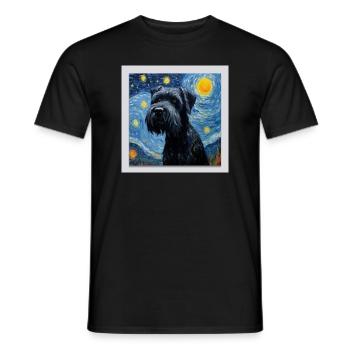 Giant Schnauzer Starry Night - Men's T-Shirt - black - Front - AI Model Male 178 light (178cm)