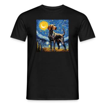 Nuit étoilée allemande à poil court - T-shirt homme - noir - Devant - AI Model Male 178 light (178cm)