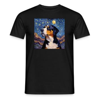 Grand Bouvier Suisse Nuit étoilée - T-shirt homme - noir - Devant - AI Model Male 178 light (178cm)