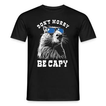 Capybara - Ne vous inquiétez pas, soyez capy - Spruch - T-shirt homme - noir - Devant - AI Model Male 178 light (178cm)