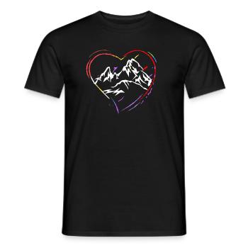 I Love Berg Watzmann - big colorful heart - Men's T-Shirt - black - Front - AI Model Male 178 light (178cm)