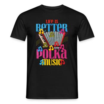 Akkordeon Polka Musik Geschenk - Männer T-Shirt - Schwarz - Vorne - AI Model Male 178 light (178cm)