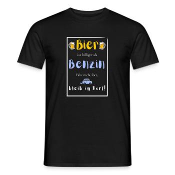 Bier ist billiger als Benzin - Männer T-Shirt - Schwarz - Vorne - AI Model Male 178 light (178cm)