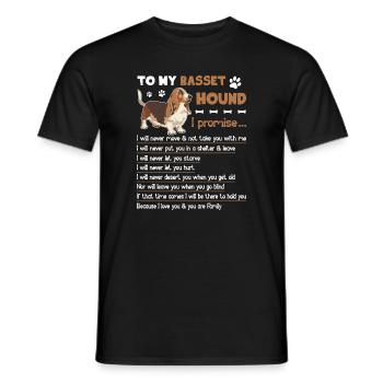 Basset Hound Basset Hound Versprechen - Männer T-Shirt - Schwarz - Vorne - AI Model Male 178 light (178cm)