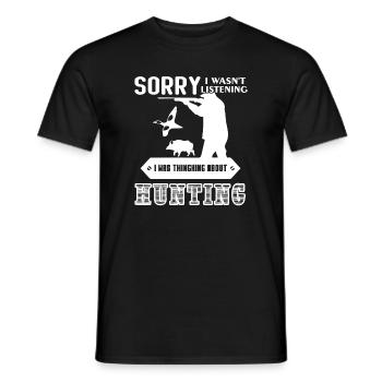 Chasse Je pensais à la chasse - T-shirt homme - noir - Devant - AI Model Male 178 light (178cm)