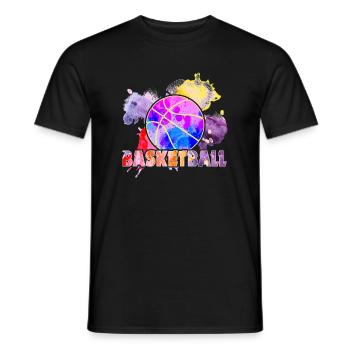 Lustiger Basketball bunt - Männer T-Shirt - Schwarz - Vorne - AI Model Male 178 light (178cm)
