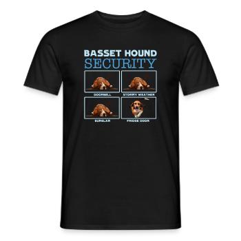 Basset Hound Security - Men's T-Shirt - black - Front - AI Model Male 178 light (178cm)