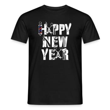 Barber Happy New Year - T-shirt homme - noir - Devant - AI Model Male 178 light (178cm)