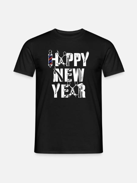 Barber Happy New Year - Men's T-Shirt - black