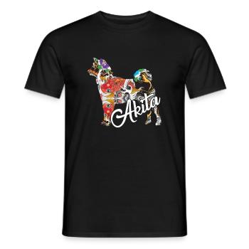 Amant Akita mignon - T-shirt homme - noir - Devant - AI Model Male 178 light (178cm)