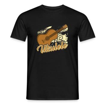 Ehrfürchtige Ukulele-Liebhaber - Männer T-Shirt - Schwarz - Vorne - AI Model Male 178 light (178cm)
