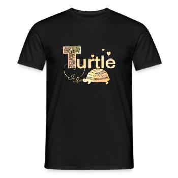 Turtle I Love Turtle - Men's T-Shirt - black - Front - AI Model Male 178 light (178cm)