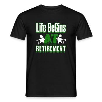 La vie commence à la retraite - T-shirt homme - noir - Devant - AI Model Male 178 light (178cm)
