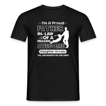 Father's Day I'm A Proud Father In law - Men's T-Shirt - black - Front - AI Model Male 178 light (178cm)