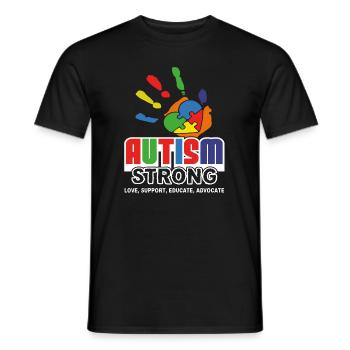 Sensibilisation à l'autisme Autisme fort - T-shirt homme - noir - Devant - AI Model Male 178 light (178cm)