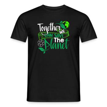 Tag der Erde Gemeinsam können wir die Erde retten - Männer T-Shirt - Schwarz - Vorne - AI Model Male 178 light (178cm)