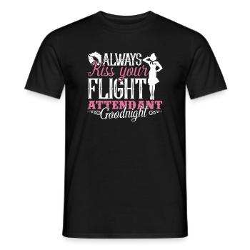 Flugbegleiter Küssen Sie Ihren Flugbegleiter - Männer T-Shirt - Schwarz - Vorne - AI Model Male 178 light (178cm)
