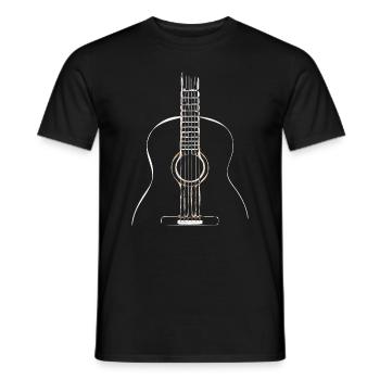 Akustische Gitarre - Männer T-Shirt - Schwarz - Vorne - AI Model Male 178 light (178cm)
