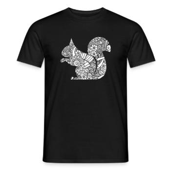 Écureuil Écureuil Motif floral - T-shirt homme - noir - Devant - AI Model Male 178 light (178cm)