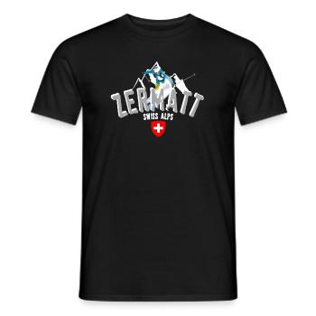 Zermatt Winter swiss alps - T-shirt homme - noir - Devant - AI Model Male 178 light (178cm)