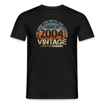 2004 Vintage Born Man Mythe Légende - T-shirt homme - noir - Devant - AI Model Male 178 light (178cm)