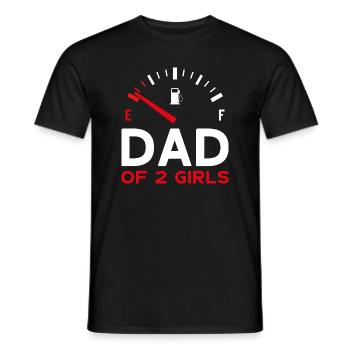 DAD OF 2 GIRLS FATHER'S DAY DAD TWO DAUGHTERS - Men's T-Shirt - black - Front - AI Model Male 178 light (178cm)