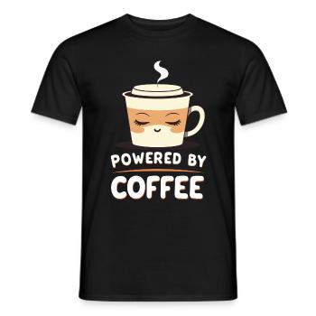 Powered by Coffee Design - Men's T-Shirt - black - Front - AI Model Male 178 light (178cm)