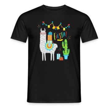 Llama Fiesta Comic Alpaga cadeau anniversaire - T-shirt homme - noir - Devant - AI Model Male 178 light (178cm)