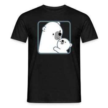 Polar Bear Mother and Child- Cheerful Madness!! - Men's T-Shirt - black - Front - AI Model Male 178 light (178cm)