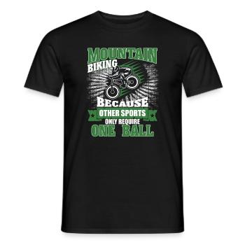Mountain bike fun bike shirt - Men's T-Shirt - black - Front - AI Model Male 178 light (178cm)