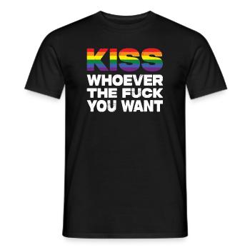 Embrassez qui que vous vouliez Fierté LGBTQ - T-shirt homme - noir - Devant - AI Model Male 178 light (178cm)