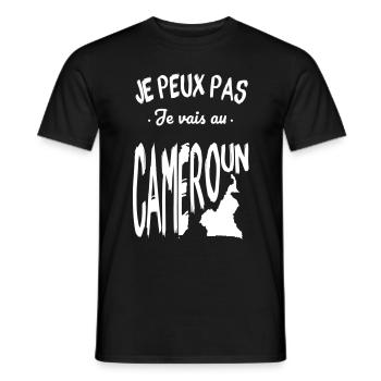 Je peux pas je vais au Cameroun - T-shirt homme - noir - Devant - AI Model Male 178 light (178cm)