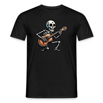 Hallloween Skelett Spielt Gitarre - Männer T-Shirt - Schwarz - Vorne - AI Model Male 178 light (178cm)