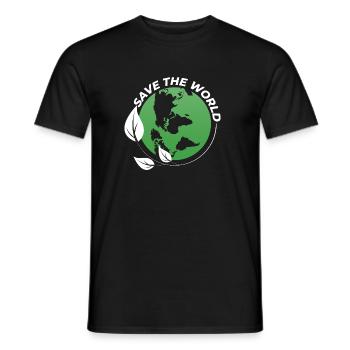 Save the World - Männer T-Shirt - Schwarz - Vorne - AI Model Male 178 light (178cm)