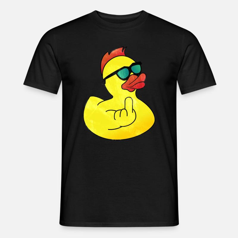 Gummiente Coole Badeente - Männer T-Shirt - Schwarz