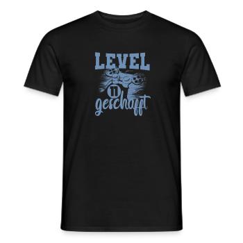 Geburtstag 11 Jahre Jungn Level 11 geschafft - Männer T-Shirt - Schwarz - Vorne - AI Model Male 178 light (178cm)
