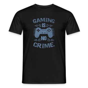 Gaming Shirt Gaming n’est pas un crime Chemise pour hommes - T-shirt homme - noir - Devant - AI Model Male 178 light (178cm)