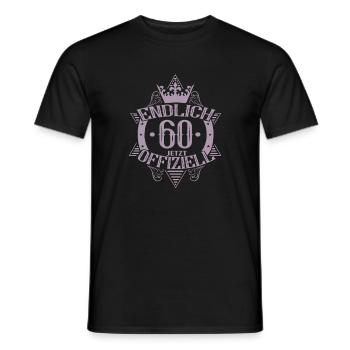 60. Geburtstag Frauen Endlich Offiziell - Männer T-Shirt - Schwarz - Vorne - AI Model Male 178 light (178cm)