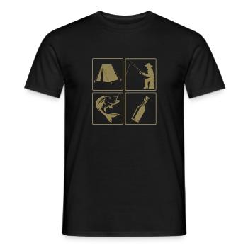 Fishing Beer Camping Camping Gifts - Men's T-Shirt - black - Front - AI Model Male 178 light (178cm)