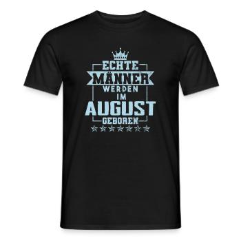 Echte Helden werden im August geboren - Männer T-Shirt - Schwarz - Vorne - AI Model Male 178 light (178cm)