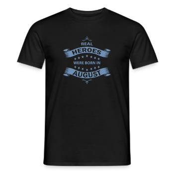 Les vrais héros naissent en août - T-shirt homme - noir - Devant - AI Model Male 178 light (178cm)