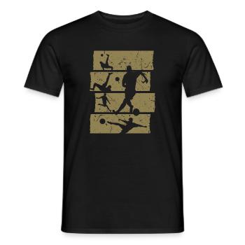 Fußball T-Shirt Retro Vintage Fußballspieler - Männer T-Shirt - Schwarz - Vorne - AI Model Male 178 light (178cm)