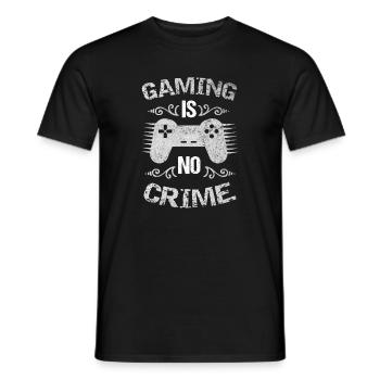 Gaming Shirt Gaming n’est pas un crime Chemise pour hommes - T-shirt homme - noir - Devant - AI Model Male 178 light (178cm)