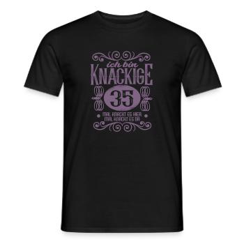 35. Geburtstag Sprüche Frauen ich bin Knackige 35 - Männer T-Shirt - Schwarz - Vorne - AI Model Male 178 light (178cm)
