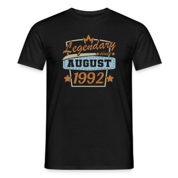 Geschenke zum Geburtstag Jahrgang 1992 Vintage - Männer T-Shirt - Schwarz - Vorne - AI Model Male 178 light (178cm)