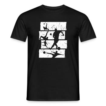 Fußball T-Shirt Retro Vintage Fußballspieler - Männer T-Shirt - Schwarz - Vorne - AI Model Male 178 light (178cm)