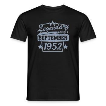 Legendarisch sinds september 1952 Retro Birthday - Heren T-shirt - zwart - Voor - AI Model Male 178 light (178cm)